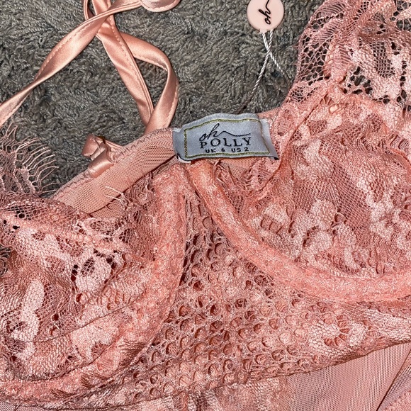 OH POLLY BLUSH PINK LACE BODYSUIT - Picture 4 of 4